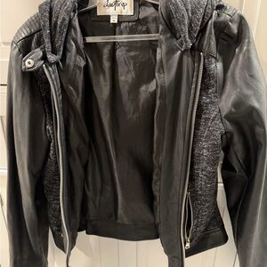 Daytrip Women's Leather Jacket with Hood